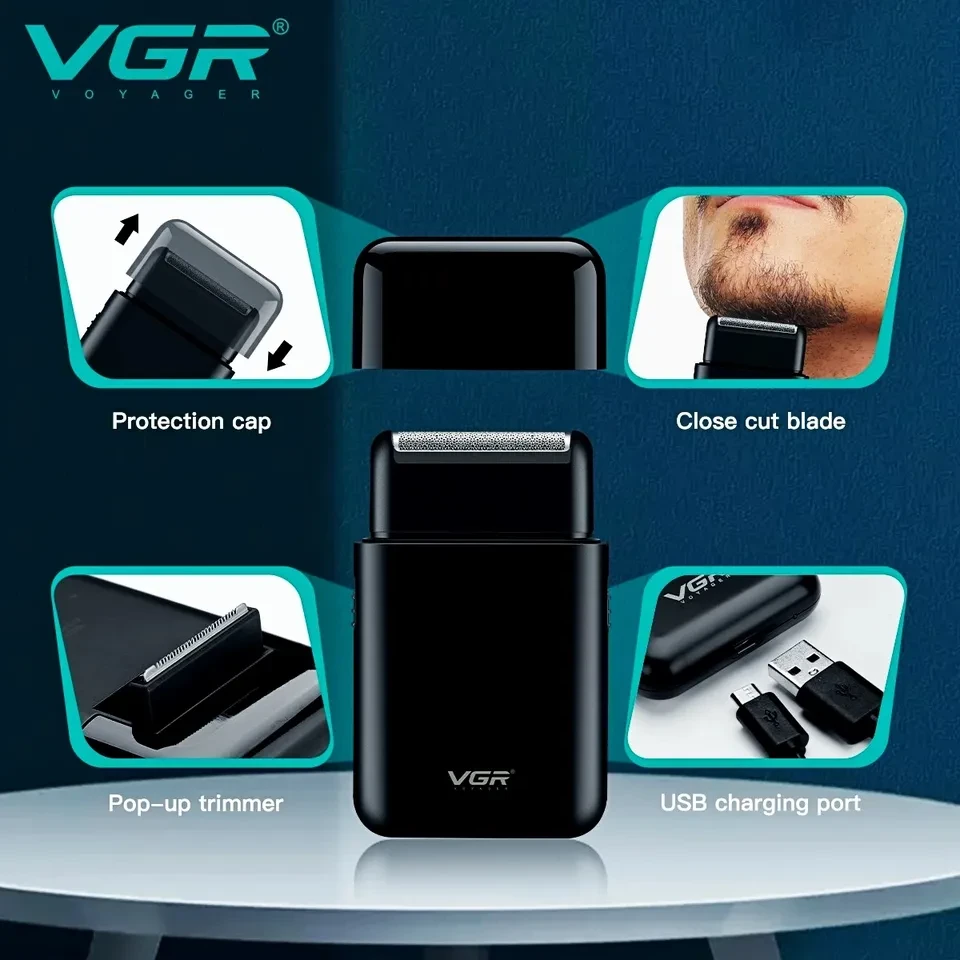 "VGR Men's Shaver Olive V-390: Гладкое бритье с идеальным комфортом" - фото 5 - id-p1940787368