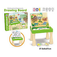 Детский стол 2 в 1 пазл с досточкой для рисования, маркер, 42 элемента