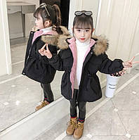 Куртка парка чорна зимова  для дівчинки на  2-3 років, 90