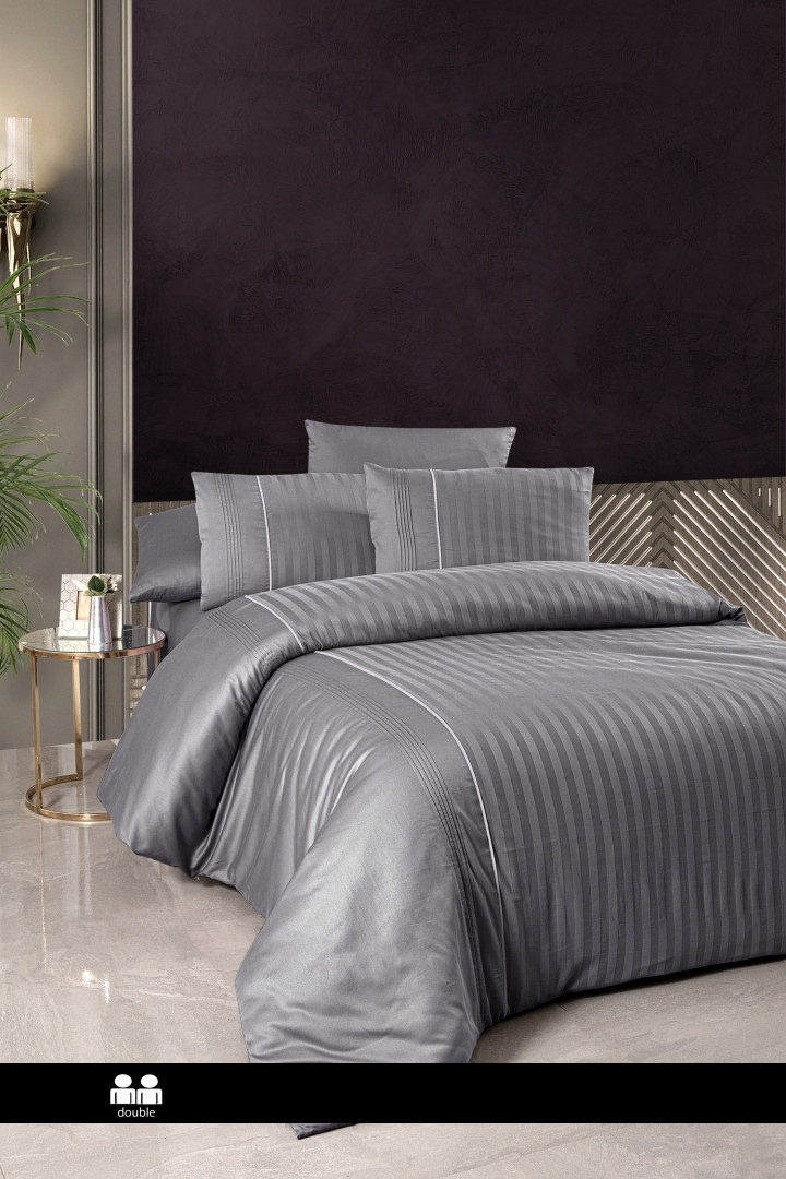 Турецька Постільна Білизна First Choice Deluxe Satin Modalife Quicksilver 200х220см