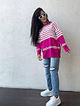 В'язаний светр подовжений у смужку вільного фасону (р. 42-48) 9043234, фото 5