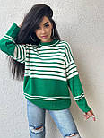В'язаний светр подовжений у смужку вільного фасону (р. 42-48) 9043234, фото 3