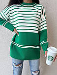 В'язаний светр подовжений у смужку вільного фасону (р. 42-48) 9043234, фото 9
