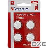 Батарейка VERBATIM Premium Lithium CR2032 4шт/уп (49533)