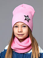 Шапка для дівчинки р.50-54 см Дитяча осінка шапка для дівчинки рожева