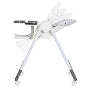 Стільчик для годування Bambi M 5673-11 сірий на 4х колесах та висувним столиком, фото 3