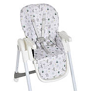 Стільчик для годування Bambi M 5673-11 сірий на 4х колесах та висувним столиком, фото 5