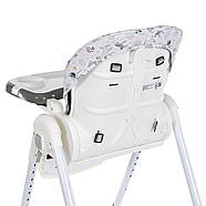 Стільчик для годування Bambi M 5673-11 сірий на 4х колесах та висувним столиком, фото 6