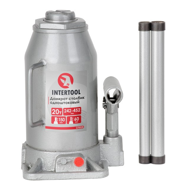 Домкрат стовпчик одноштоковый 20т INTERTOOL GT0028