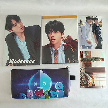 Набір BTS: щоденник, пенал, зошит, наліпки А6 (k-pop)