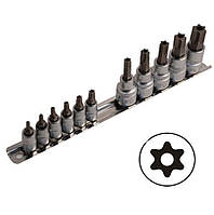 1/4"+3/8" Набор головок-бит Torx с отверстием 11 пр. 2112I F