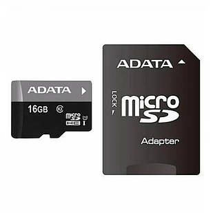 Картка пам'яті MicroSDHC 16Gb ADATA Premier (клас 10) UHS-1 R-80Mb/s з адаптером