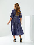 Красива сукня з трикотажу з імітацією паєтки короткі рукавами розміри батал, фото 7
