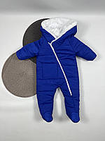 Детский зимний комбинезон "Малыш" на махровой подкладке. Размеры 62, 68. Синій