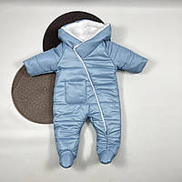 Детский зимний комбинезон "Малыш" на махровой подкладке. Размеры 62, 68. Світло-блакитний