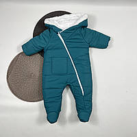 Детский зимний комбинезон "Малыш" на махровой подкладке. Размеры 62, 68. Морська хвиля