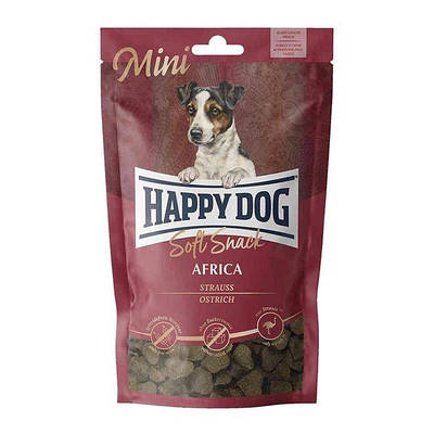 Ласощі Happy Dog Soft Snack Mini Africa для собак дрібних порід, зі страусом і картоплею, 100 г