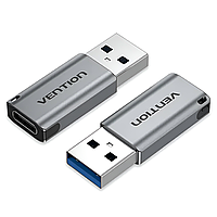 АДАПТЕР VENTION USB 3.0 MALE TO USB-C FEMALE ADAPTER GRAY ALUMINUM ALLOY TYPE (CDPH0)