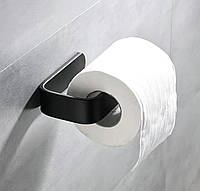 Тримач для туалетного паперу настінний тримач туалетного паперу чорний 16 см + клей у подарунок