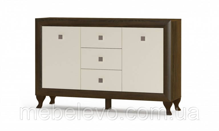 Комод Парма 2Д3Ш 971х1522х432мм дуб шоколадний + крем глянець Меблі-Сервіс