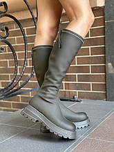 Чоботи на платформі демі Prima d'Arte 5671 41 сірі шкіра 36