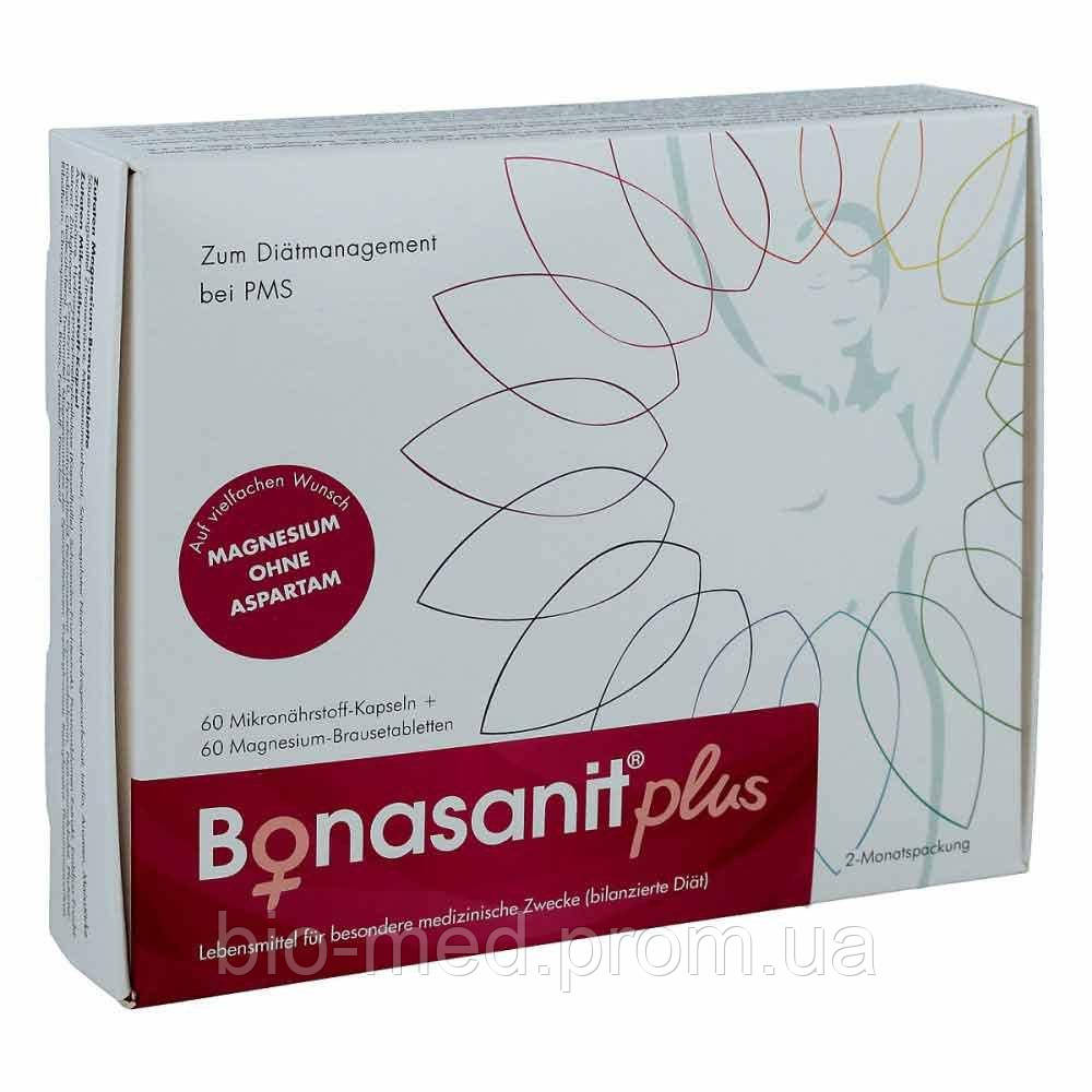 Bonasanit Plus — дієтичне харчування, що зменшують симптоми, пов'язані з передменструальною напругою, 120 шт.