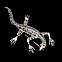 Срібна брошка геккон з РУБІНОМ і МАРКАЗИТАМИ (натуральний) срібло 925 пр., фото 2