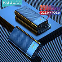 Оригинальный Power Bank 20000mAh KUULAA QC3.0 PD 5V-3A 9V-2A 12V-1.5A c LED экраном. Компактный павер банк.