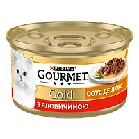 Purina Gourmet Gold Соус Де-Люкс с говядиной 85 г влажный корм для кошек Пурина Гурме Голд