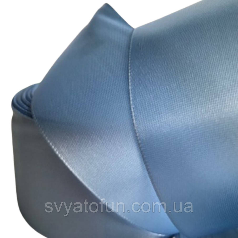 Стрічка атласна 5 см блакитна 33 м