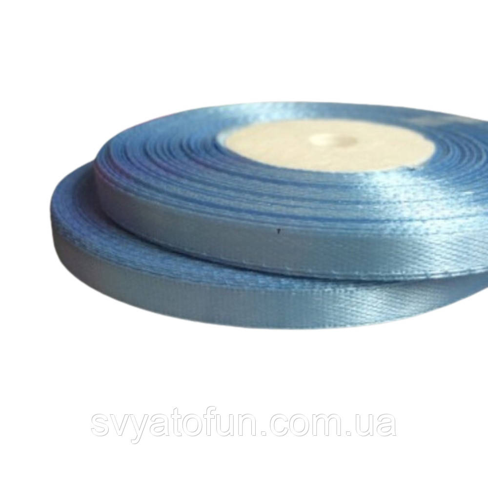 Стрічка атласна 0,6 см блакитна 33 м
