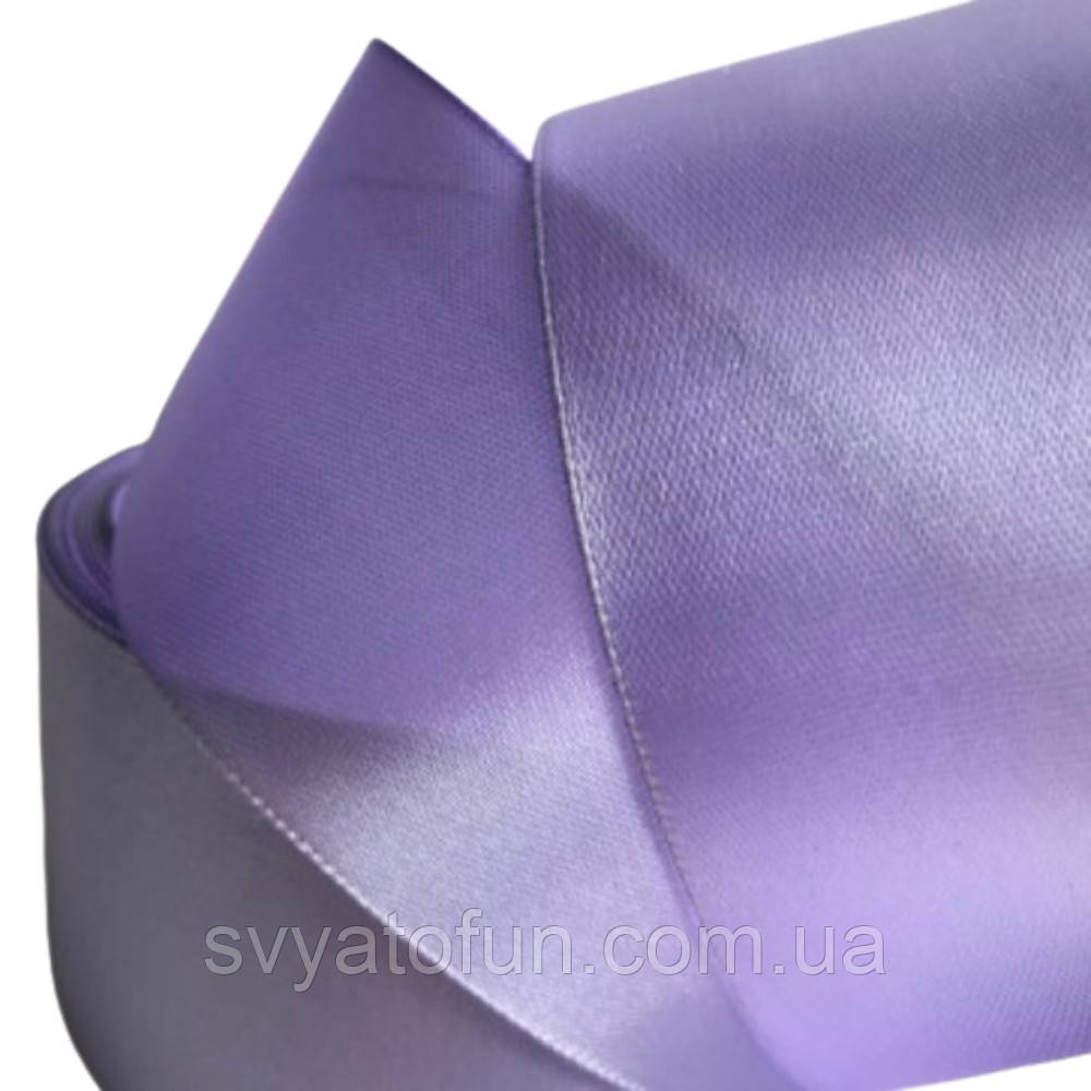 Стрічка атласна 5 см світло-лілова 33 м