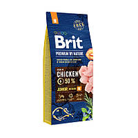 Brit Premium By Nature Junior Medium M Chicken 15 кг сухий корм для собак (121415-21) BE
