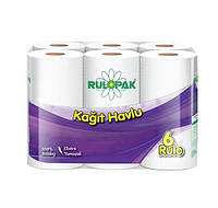 Полотенца бумажные рулонные Rulopak белые, 2 сл 10 м, 80 л, 21,5х12,5см, 6 рул/уп