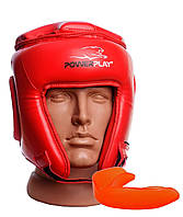 Боксерский шлем турнирный PowerPlay 3045 красный Malleg Качество