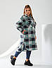 Стильна довга флісова сорочка-кардиган в клітинку широкого фасону, батал великі розміри, фото 5