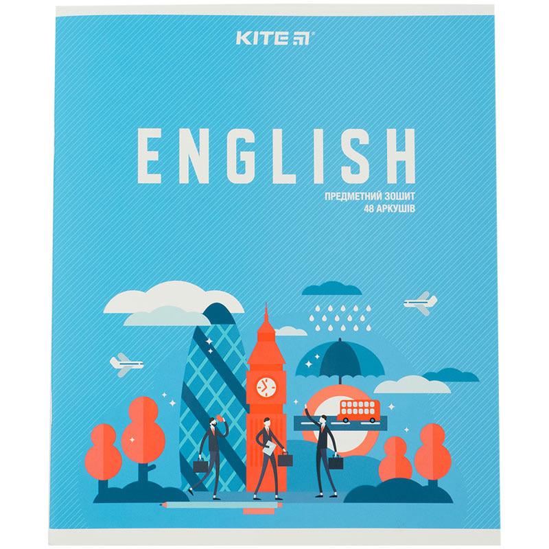 Зошит шкільний А5+ 48арк Kite предметний кл. Urban Англійська мова K23-240-26