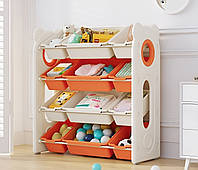 Стелаж з контейнерами Terrio Teddy L Помаранчево-білий