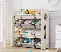 Стелаж з контейнерами Terrio "Teddy L Сіро-білий