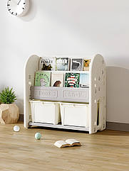 Книжкова полиця з контейнерами Terrio “Clocky” Сіра