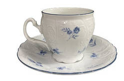 Набір чайний Thun Bernadotte (Синя квітка) на 6 персон 12 предметів 240 мл d10 см h6 см порцеляна (6452071)