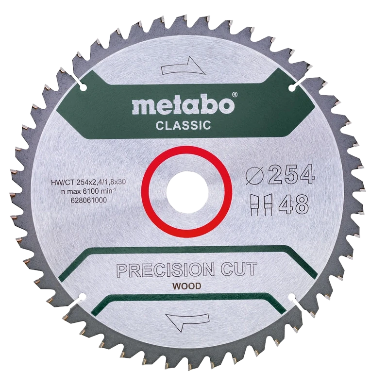 Metabo "precision cut wood - classic" (628061000) Пильний диск 254x30, Z48 WZ 5°neg.