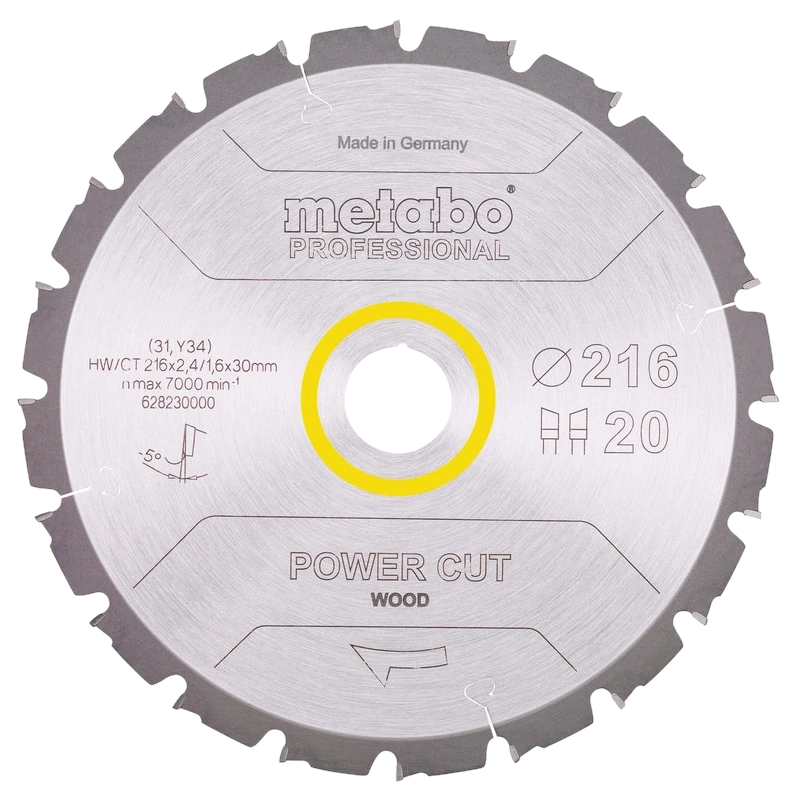 Metabo "power cut wood - professional" (628230000) Пильний диск 216x30, Z20 WZ 5° neg.