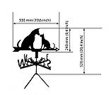 Флюгер Пес з котом металу 2 мм, флюгер на дах, фото 2