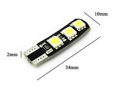 Світлодіодна лампочка T10 (W5W) 6 SMD з обманкою