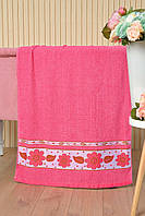 Рушник банний махровий рожевого кольору 164215T Безкоштовна доставка