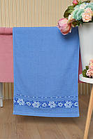 Полотенце для лица махровое синего цвета 164171T Бесплатная доставка