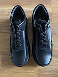 Чоловічі кросівки демісезонні чорні повсякденні прошиті зручні (код 5524), фото 4