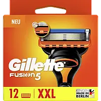 Gillette Fusion5 12шт. Оригинал (жилет фьюжн) кассеты сменные лезвия жилет фьюжн