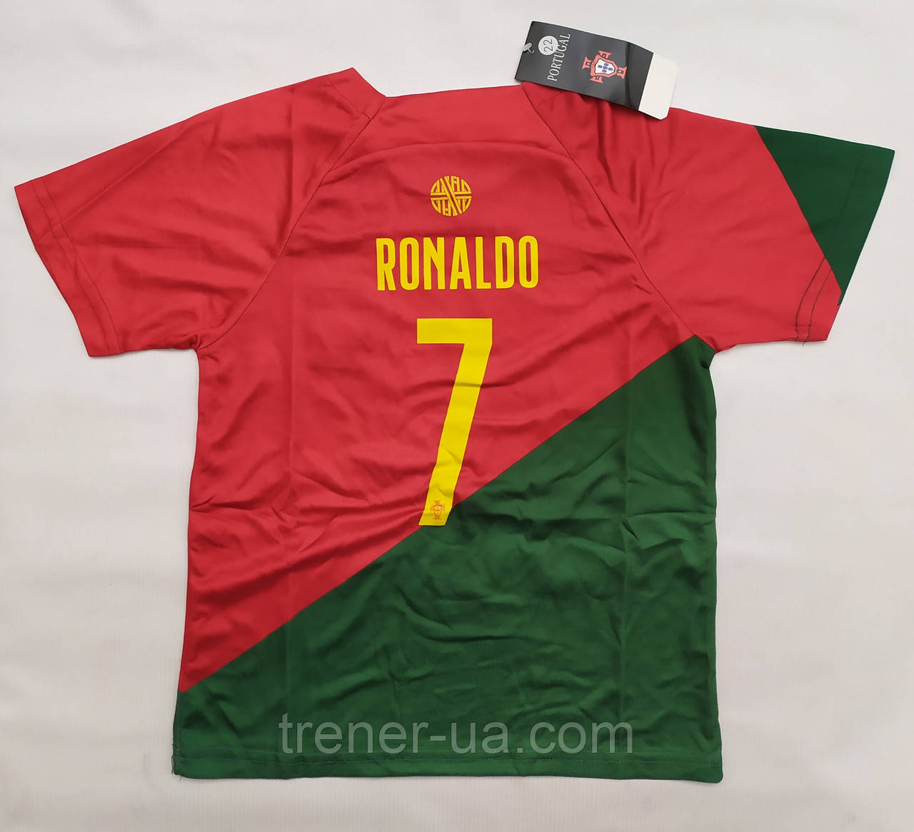 Футбольна форма дитяча Ronaldo 7 Португалія червоно-зелена